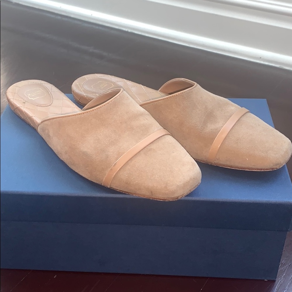 MALONE SOULIERS
Suede Napa-Strap Flat Mules